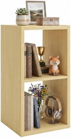 WannabeMyself【2026 Wooden Thick Frame】 2 Cube Storage Organizer with Anti-Tipping Kits, Reversible Open Back Book Shelf,