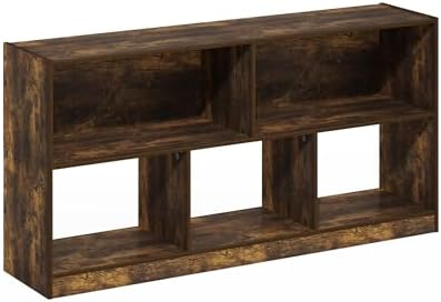 Furinno DALY Book Shelf, 5-Cube Bookshelf, Horizontal Cube Storage Organizer Bookcase, 10.9 x 47.2 x 23.6, for Living Ro