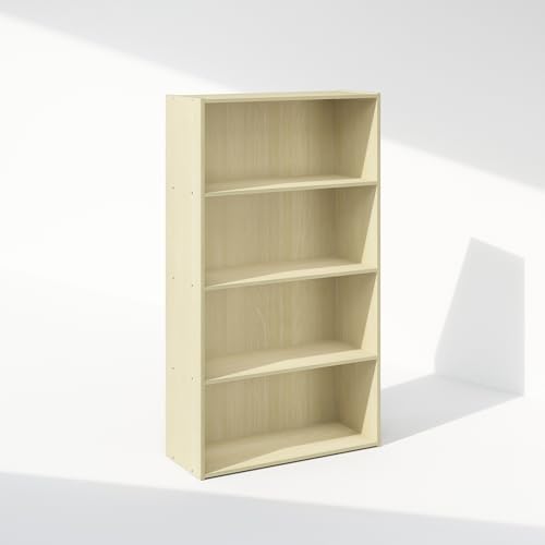 Furinno Simple Book Shelf, 4-Tier Bookshelf, Bookcase with Open Shelf, 9.4 x 23.6 x 41.7, for Living Room, Bedroom, Home
