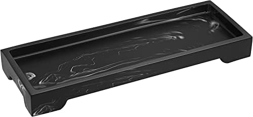 Luxspire Marble Tray for Soap Dispenser Perfume Jewelry, S, Ink Black