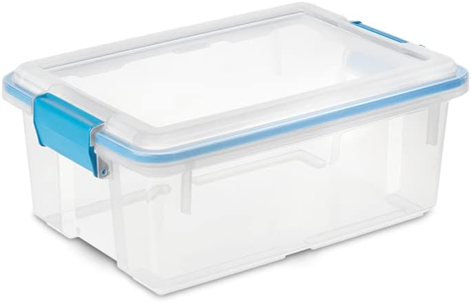 Sterilite 7.5 Qt Gasket Box, Weather-Resistant Clear Storage Bin, 6 Pack