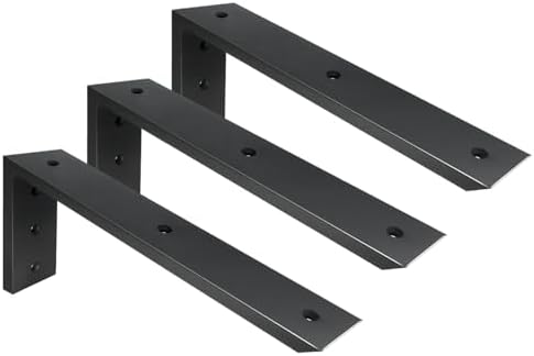 WINKER Countertop Support Bracket 3 Pack Heavy Duty 1/2" Thick Hidden L Shelf Bracket 14" x 6" x 2.5" Metal Corbels for 