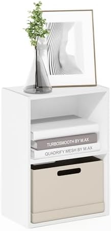 2-Tier Bookshelf, Cube Bookcase, Book Shelf, Cube Storage Organizer with Open Shelf, 9 x 16 x 21, for Home Office, Livin