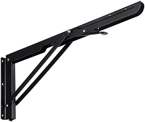 Sumnacon Sturdy Folding Shelf Brackets - Heavy Duty Metal Triangle Table Bench 2 Pcs Folding Shelf Bracket White for Wal