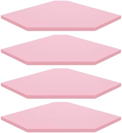Homode Corner Shelf Wall Mount, Set of 4 Corner Floating Shelves, Wood Hanging Storage Shelving with Cord Hole, Wall She