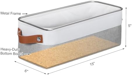 Small Fabric Storage Bins, Narrow Storage Baskets for Organizing