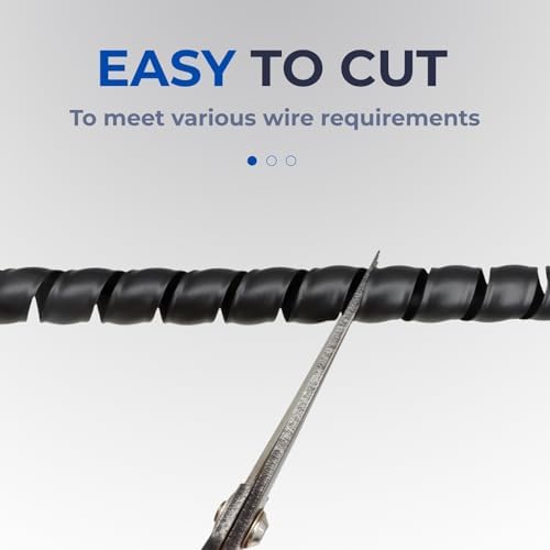 3/4" Spiral Cable Wrap, Plastic Wire Wrap Cord Protectors from Pets No Chew, Spiral Cable Management Sleeve Organizer fo