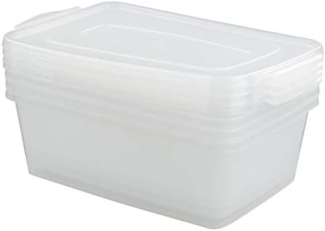Gloreen 4 Pack Clear Storage Bin, 14 Quart Latch Containers Boxes with Lid