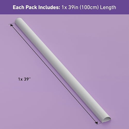 D-Line Half Round Cord Hider, Patented Cable Cover, Hide TV Wall Mount Wires, Raceway for Cords, Decorative Wire Covers,