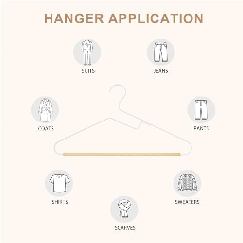 Wire Hangers with S-Shaped Opening Design, White, 24-Pack