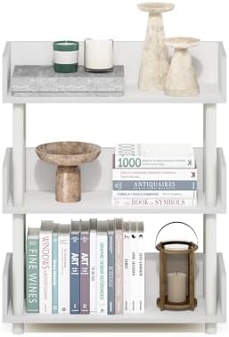 Furinno Turn-N-Tube 3-Tier Display Shelf, Storage Shelves, Book Shelf, Open Shelves with Rounded Corner Top Edges, for O