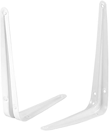 ZOENHOU 24 Pack 8 x 10 Inch White Shelf Brackets, Heavy Duty L Bracket Support with 144 Screws and 72 Expansion Tubes, M