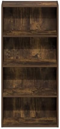 Furinno Basic Book Shelf, 4-Tier Bookcase with Open Shelf, Bookshelf, Cube Storage Organizer, 7 x 17 x 35, for Living Ro