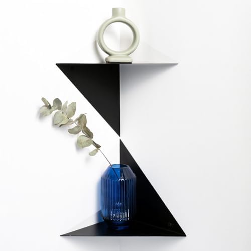 Corner Shelves Wall Mounted, Metal Floating Shelf Set of 2 for Wall Storage