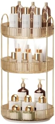 360° Rotating Makeup Organizer for Vanity - 3 Tier Perfume Organizer with Large Capacity - Skincare Organizer for Bathro