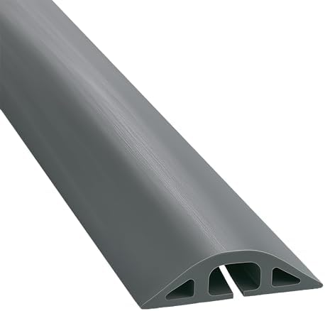 Electriduct D-2 Rubber Duct Cord Cover - 5 Feet Gray Floor Cable Protector