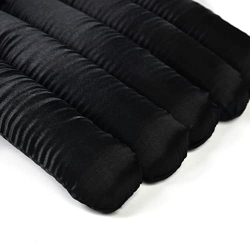 Black Satin Padded Sweater Hangers 10 Pack, Blouse Hanger with Thick & Soft Foam for Bridal Wedding Dress Lingerie, Smoo