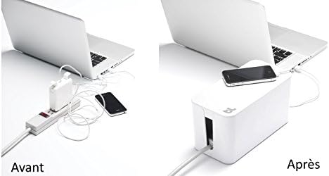 Bluelounge CableBox Mini White - Cable Management - Small Surge Protector Included