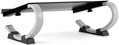 Allsop Redmond Adjustable Laptop Stand, Vented Curved Sturdy Metal Ergonomic Riser, Black (ASP30498)