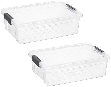Superio 13.7 Quart Clear Plastic Storage Bin with Lid, Stackable Organizer Box, BPA-Free Storage Container for Home, Gar
