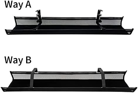 Under Desk 35 Inch Mesh Fabric Cable Management Tray, Power Cable Holder, Cord Organizer, Make Wire Tidy for Height Adju
