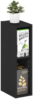 Furinno Fulda Book Shelf, 2-Tier Narrow Bookshelf, Bookcase with 6-in Width Storage Shelf, 9.3 x 5.9 x 21.2, for Living 