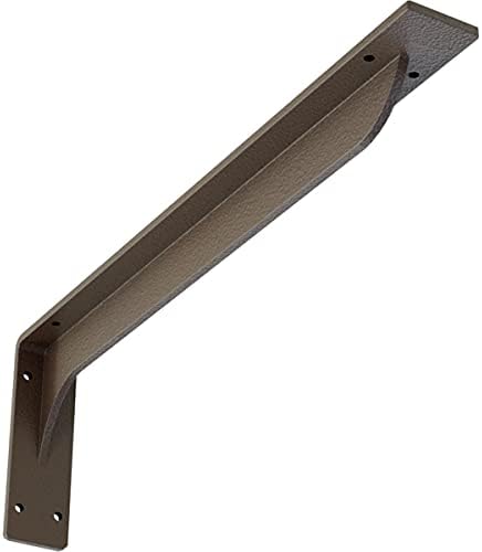 Ekena Millwork BKTM02X20X06EBHBR Steel Bracket Embrey, 2"W x 20"D x 6 1/2"H, Hammered Brown
