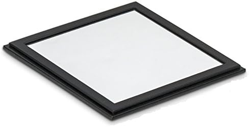 Glenor Co Lid for Stackable Jewelry Tray - Mirror on The Bottom - Modern Handle - Cover Compatible with Other Stacking Trays - Black