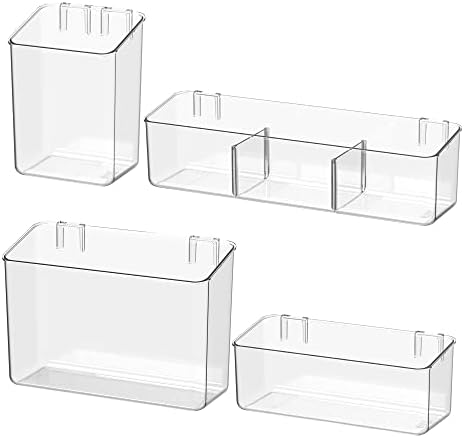Adhesive Mount Storage Organizer Container Basket Bins, Plastic Over Cabinet Door Organizer, Pantry Wall Organization, B