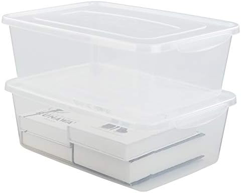 Gloreen Clear Storage Bin, 16 Quart Latch Container Bin with Lid, Pack of 2