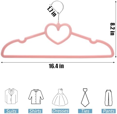 Coloch 50 Pack Pink Velvet Hangers, Non-Slip Clothes Hangers with 360 Degree Rotating Hook Thin Felt Adult Hanger for Coat, Dress, Shirt, Jacket