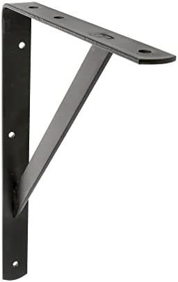 Amig - Support for Wall Shelves | Bracket for Shelves | Angle for Shelves | Steel | Black | Dimensions: 600 x 375 mm | M