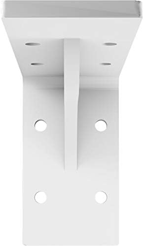 Ekena Millwork BKTM02X06X03EBPWH Steel Bracket Embrey, 2" W x 6" D x 3 3/4" H, White Primer