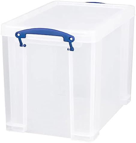 Really Useful Box 19L Stackable Plastic Storage Container with Lid, Clear