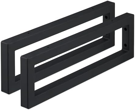 Relaxdays Wall Bracket, Set of 2, 50 cm, Steel, Shelf Brackets for Washbasin & Wall Shelf, Rectangular Shelf Console, Bl