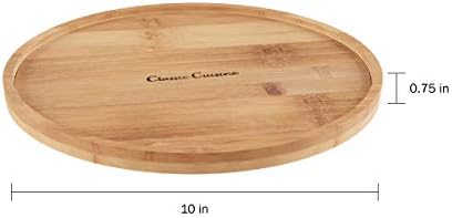 Lazy Susan - All-Natural Round Bamboo Single-Tier Turntable - 10-Inch Spinning Organizer for Kitchen, Pantry, and Vanity