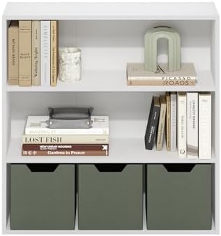 Furinno PASIR Book Shelf, 3-Tier Bookshelf with Open Storage Shelf, Standing Bookcase, 9.3 x 31.3 x 31.5, Easy Assembly,