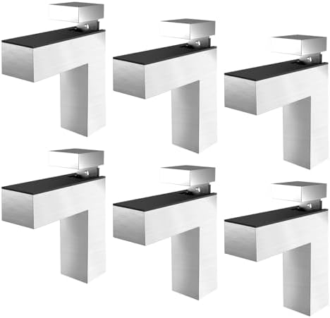 Floating Glass/Wood Shelf Bracket 6 Pcs Adjustable Clamp for 3~28mm Glass & Wooden Shelves, Heavy Duty Zinc Alloy Hardwa