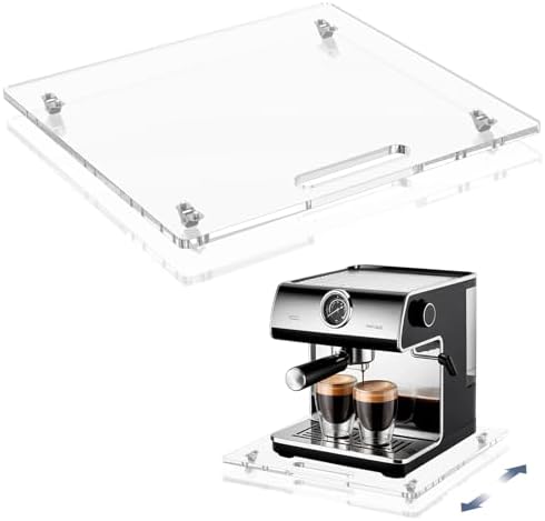 Sliding Tray for Coffee Maker, 14" x 13" Acrylic Appliance Sliders