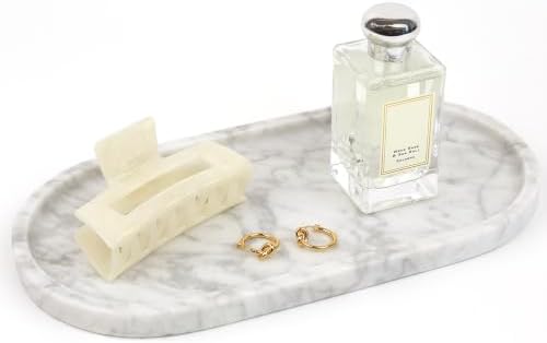 Carrara White Marble Bathroom Tray, 12 x 6 in, Vanity Tray
