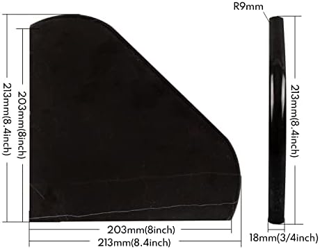 Lovdeco Marble Corner Shelf Wall Mount, Nero Marquina Black Marble Corner Shower Shelf, Polished 8" Round Edge Corner Sh