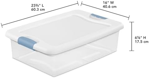 Sterilite Latching Box with Lids for Home and Office, 32 Quart, 24-Pack