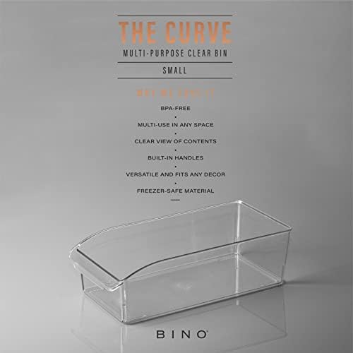 BINO | Plastic Storage Bins, Small | THE CURVE COLLECTION | Multi-Use Organizer Bins | Storage Containers Kitchen, Pantr