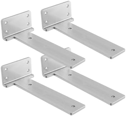 Stainless Steel Floating Shelf Brackets 12 inch 4 Pack L Brackets for Floating Shelves Heavy Duty Shelf Bracket for DIY 