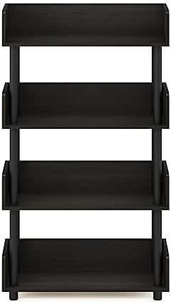 Furinno TURN-N-TUBE 4-Tier Display Shelf, Storage Shelves, Book Shelf, Open Shelves with Rounded Corner Top Edges, for O