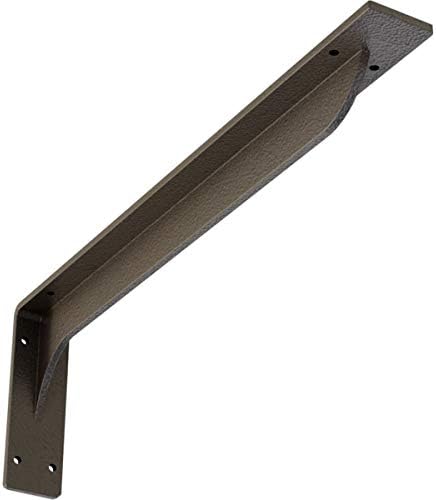 Ekena Millwork BKTM02X20X06EBHDB Steel Bracket Embrey, 2"W x 20"D x 6 1/2"H, Hammered Dark Bronze