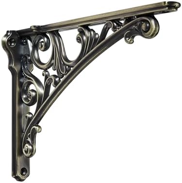 Khtumeware Shelf Bracket 10 Inch, Decorative Brackets for Shelving, Heavy Duty Vintage Ornate Shelf Bracket, Hardware In