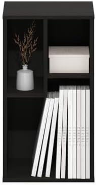Furinno DALY Book Shelf, 3-Cube Bookshelf, Cube Storage Organizer Bookcase with Irregular Compartments, 9.4 x 11.7 x 21.