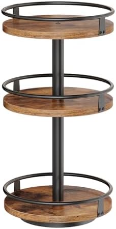 HOOBRO 3-Tier Lazy Susan Organizer, Rotating Spice Rack, Turntable Spice Rack, Vertical Storage Organizer, for Kitchen C