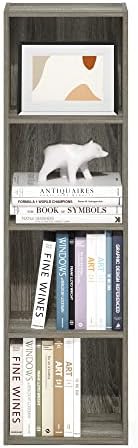 Furinno PASIR Book Shelf, 4-Tier Modern Bookshelf, Open Shelves Bookcase 9 x 12 x 42, Easy Assembly, for Living Room, Be